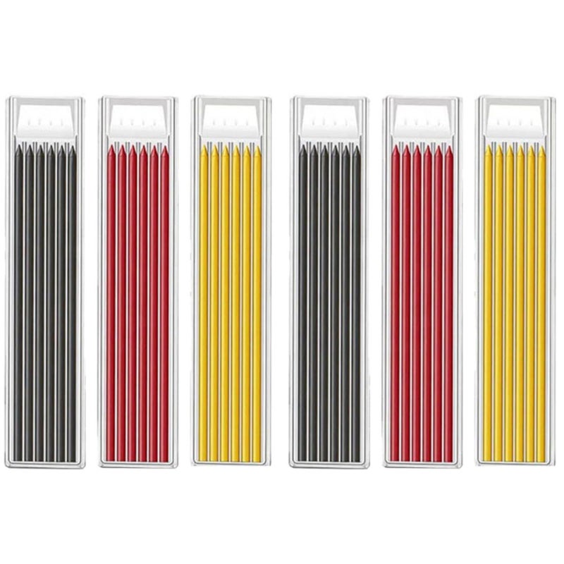 36 Pieces Carpenter Deep Hole Marking Pencil Refills With Black Red Yellow Leads For Woodworking Drafting And Construction Tools - Image 2