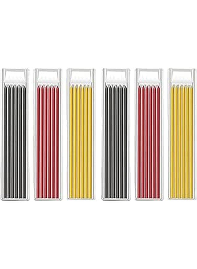 36 Pieces Carpenter Deep Hole Marking Pencil Refills With Black Red Yellow Leads For Woodworking Drafting And Construction Tools - Image 1