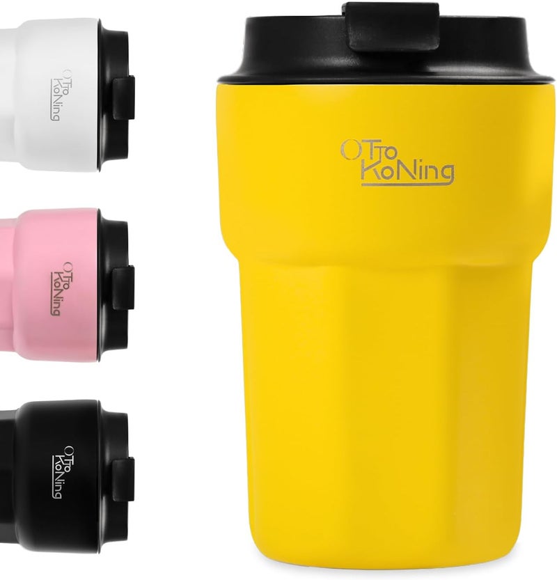Otto Koning Thermal Mug 350 ml, Coffee Mug to Go with Leak-proof Lid, Reusable Coffee Cups for Travel, Stainless Steel Coffee Cup for Hot and Cold Coffee Water and Tea