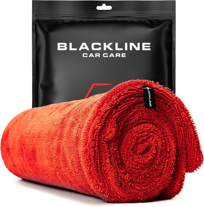 Blackline Car Drying Towel - 2ft x 3ft XL-Popular Pick Among Detailing Pros - 1300 GSM Microfiber Towel - Absorbs Over 8lbs of Water - Leaves No Streaks, Spots or Scratches - Dries an Entire Car - Image 1