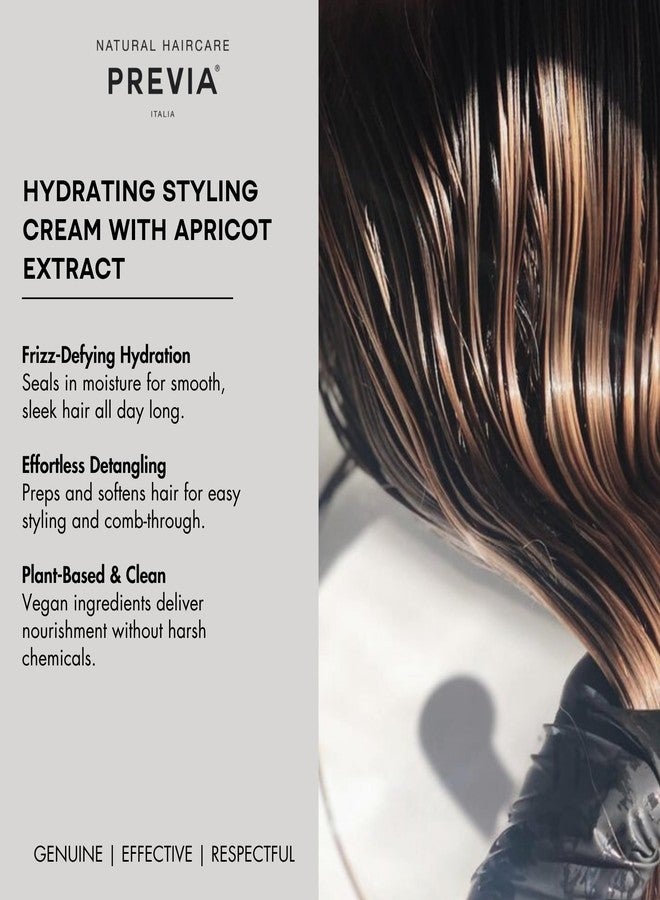 PREVIA Anti Frizz Leave-In Creme - Hydrating Styling Cream for Frizzy Hair with Apricot Extract - Detangles & Preps Hair for All Hair Types - Vegan Paraben Free Moisturizing Frizz Control 3.38 oz - Image 3