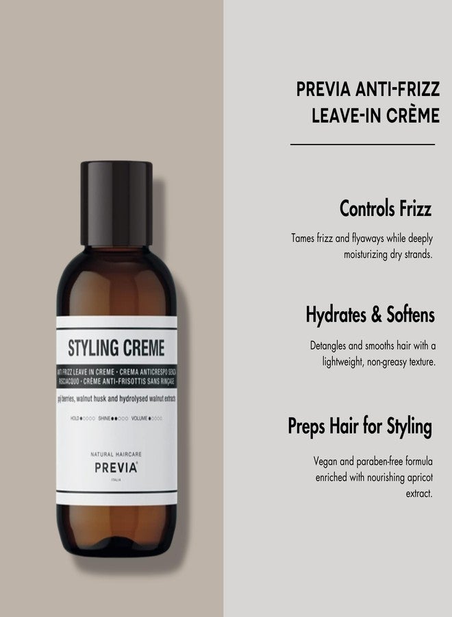 PREVIA Anti Frizz Leave-In Creme - Hydrating Styling Cream for Frizzy Hair with Apricot Extract - Detangles & Preps Hair for All Hair Types - Vegan Paraben Free Moisturizing Frizz Control 3.38 oz - Image 2