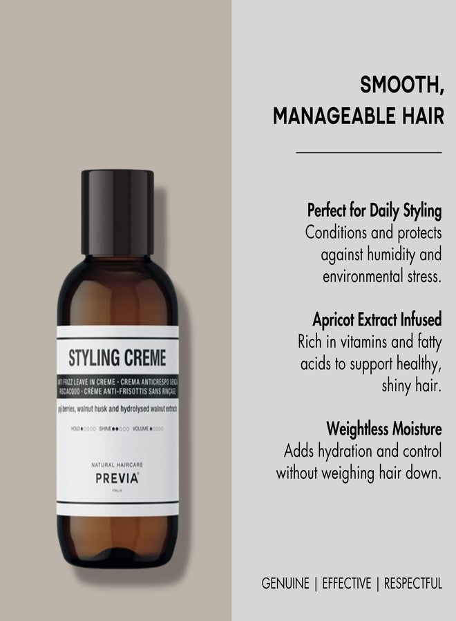 PREVIA Anti Frizz Leave-In Creme - Hydrating Styling Cream for Frizzy Hair with Apricot Extract - Detangles & Preps Hair for All Hair Types - Vegan Paraben Free Moisturizing Frizz Control 3.38 oz - Image 4