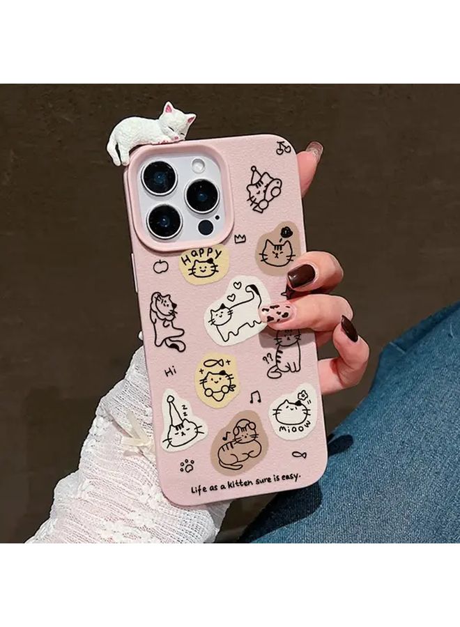 3D Lying Cat Phone Case For iPhone 12 Pro Mixed Color 3 Lightweight Playful Cover - Image 3