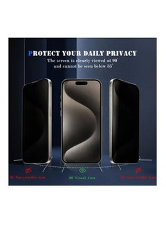 MOCOM Apple iPhone 15 Pro Max Anti-Spy Privacy Glass Screen Protector 5D+ 9H Tempered Glass for 15promax Black  - Image 3
