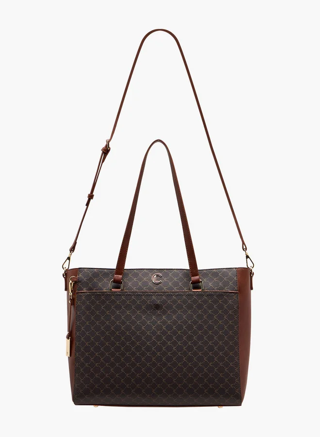 Le Confort Women Monogram Print Tote Bag with Clutch and Pouch