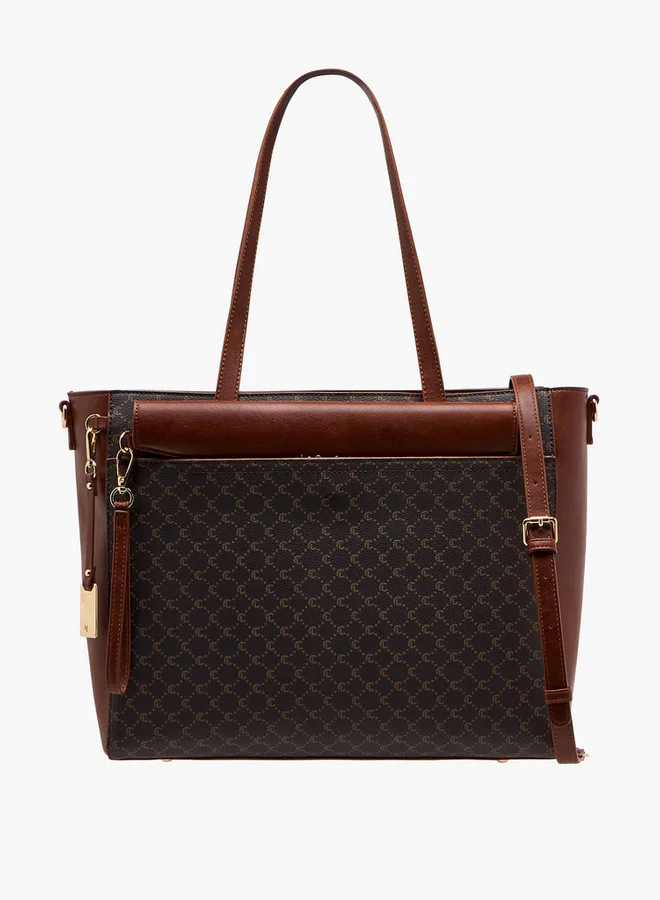 Le Confort Women Monogram Print Tote Bag with Clutch and Pouch