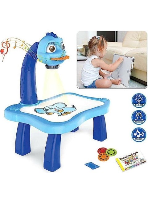 Kids Learn Desk With Smart Projector Painting Learning Table Toy With Light Music Children Educational Drawing Table