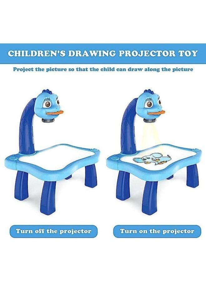 null - Kids Learn Desk With Smart Projector Painting Learning Table Toy With Light Music Children Educational Drawing Table - Image 1