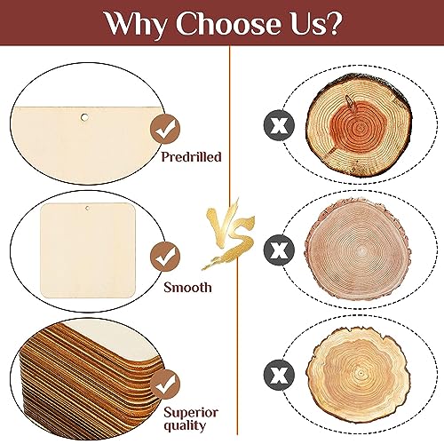 ROOT KRAFT MDF Cutouts | Wooden Cutout for Craft | Pine Wood | Unfinished Tags for Key Chain, Slices Crafts, Xmas, Decorations, Painting | Resin Art Work | MDF Board Cutouts, Square- [50pcs- 5x5 cm] - Image 5