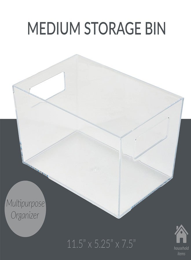 Simplify Medium Multi-Purpose Storage Tote | Plastic Bin with Handles | Bathroom | Office | Kitchen | Organization | Accessories | Toys | Cosmetics | Clothes | Clear - Image 2