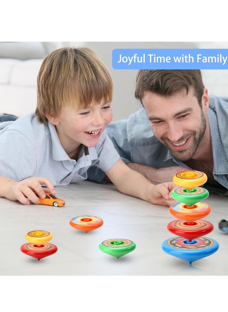 نوكيد 5pcs Colorful Multi Layer Spinning Tops ，Fidget SpinnersWith launcher Stackable Toys - Image 5