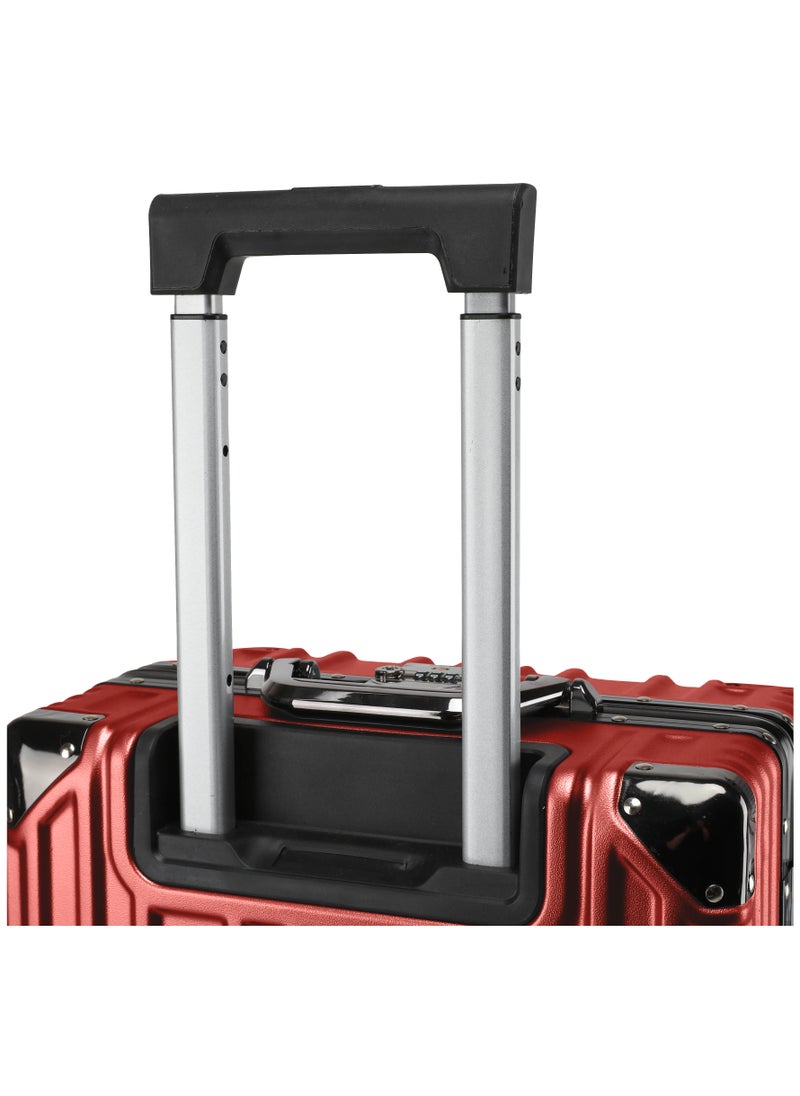CABINPRO - Lightweight Aluminum Frame Fashion Trolley Luggage Set of 3 Polycarbonate Hard Case Suitcase with 4 Quite 360° Double Spinner Wheels CP001 Maroon - Image 1