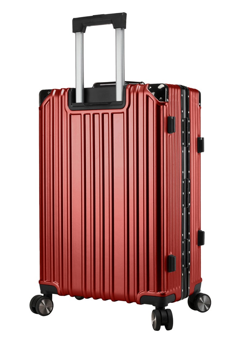 CABINPRO Lightweight Aluminum Frame Fashion Trolley Luggage Set of 3 Polycarbonate Hard Case Suitcase with 4 Quite 360° Double Spinner Wheels CP001 Maroon  - Image 4