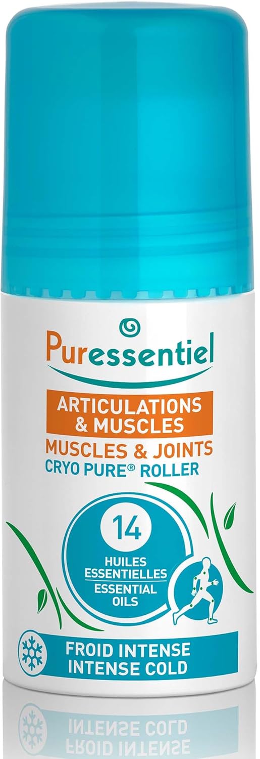 Puressentiel Puressentiel Muscles and Joints Cryo Pure Roller - Instant Relief Massager Muscle Roller - Intense Cold Effect - 14 Essential Oils - 2.5 oz 