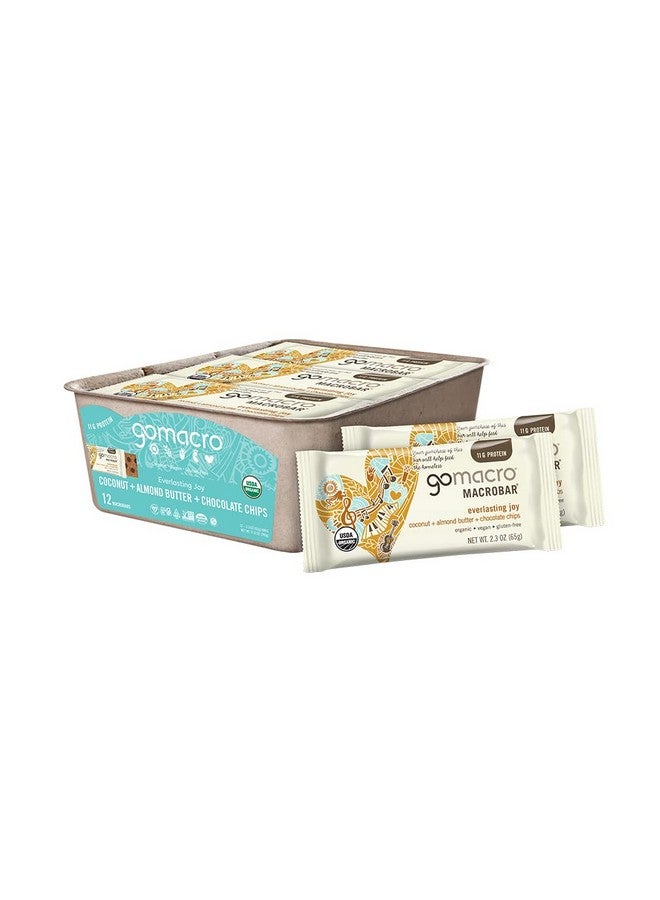 GoMacro Macrobar Organic Vegan Protein Bars Coconut + Almond Butter + Chocolate Chips (2.3 Ounce Bars 12 Count) - Image 1