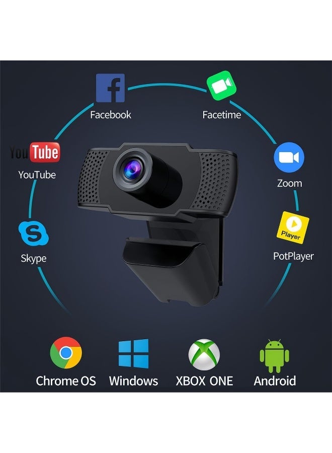 Best Full HD Webcam 1080p /30fps - 2.1MP , Wide-Angle Built-in Dual Noise Reduction Microphone , Plug and Play ,Live Streaming Video Conference Webcam for PC/Laptop/Android TV Box/Android | Black - Image 3