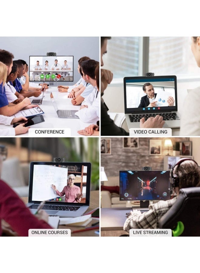 Best Full HD Webcam 1080p /30fps - 2.1MP , Wide-Angle Built-in Dual Noise Reduction Microphone , Plug and Play ,Live Streaming Video Conference Webcam for PC/Laptop/Android TV Box/Android | Black - Image 4