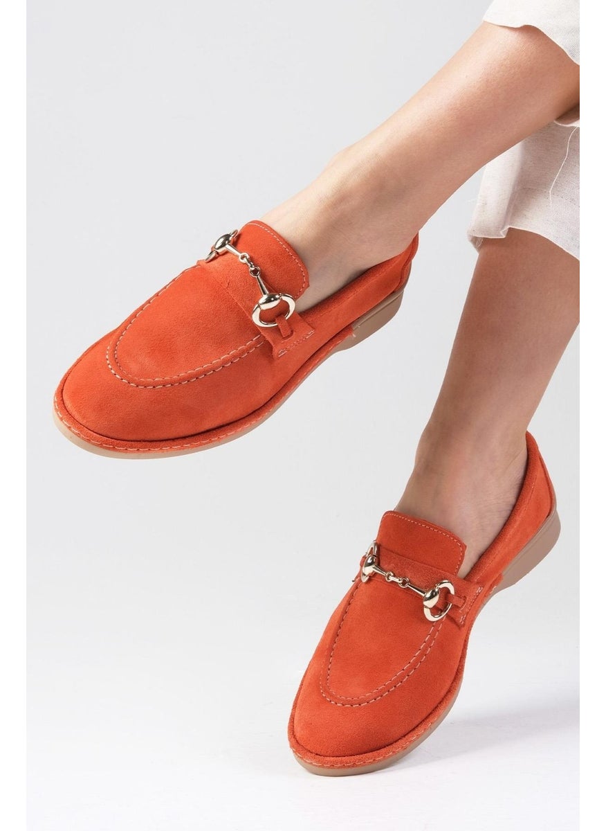 Claire Suede Orange Color Oval Toe Buckle Accessory Women's Loafer Shoes - pzsku/Z37DE5CBFFAA2F6AC05C7Z/45/_/1740631322/22562147-b31d-4dd6-97ce-60db52276dda