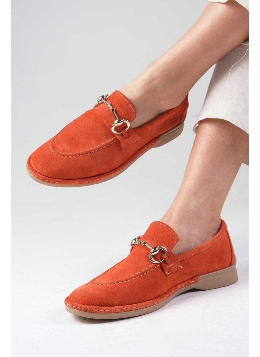 Claire Suede Orange Color Oval Toe Buckle Accessory Women's Loafer Shoes - pzsku/Z37DE5CBFFAA2F6AC05C7Z/45/_/1740631376/ca471586-cba8-4af9-a094-6221c8280079