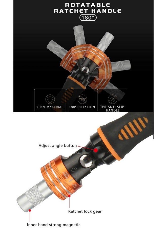 Jakemy 43 in 1 Screwdriver Bit & Socket Set - Multifunction Rachet Socket & Ratchet Screwdrivers with Twist Reverse & Lock Mechanism - 6102 - Image 3