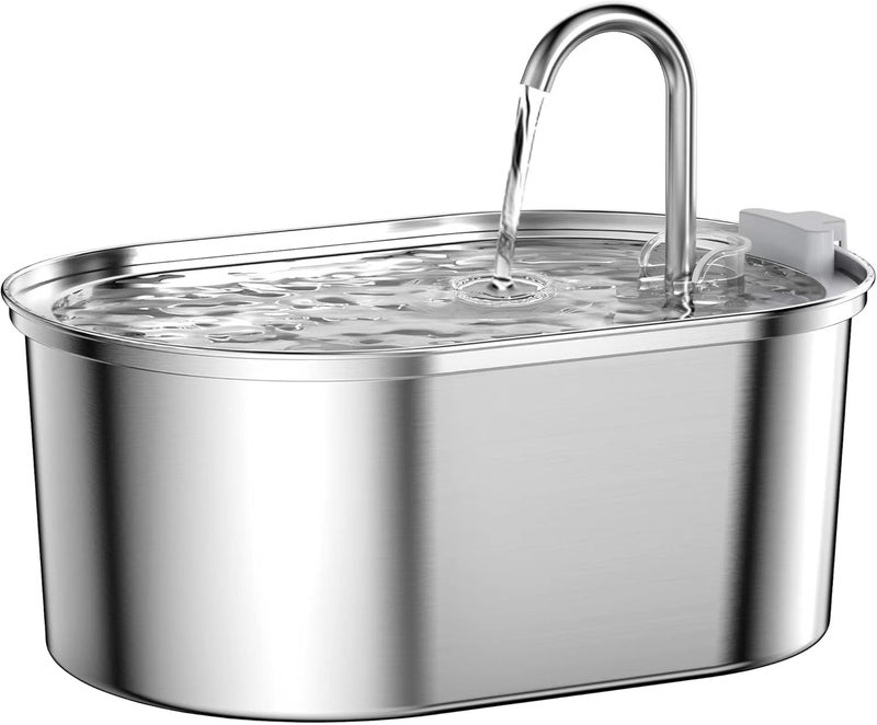 SOOFPET Cat Water Fountain, 3,2L/108oz Cat Fountain Stainless Steel, Quiet Pump, Multi-Filtration, Dishwasher Safe Design, Cat water Fountain for Drinking Suitable for Cats, Dogs and Other Pets - Image 1