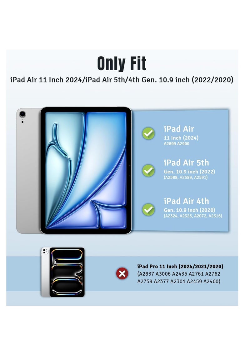 ELTRAZONE Slim Stand Case for iPad Air 13-Inch M2 (2024) - Navy Blue, Smart Shell with Touch ID Support, Auto Wake/Sleep & Translucent Back - Image 2