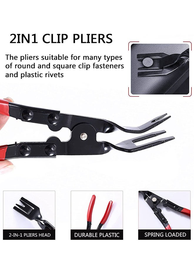 HAWAWA 19Pcs Trim Removal Tools Clip Pliers Car Panel Door Audio Trim Removal Tool Kit, Auto Clip Pliers Fastener Remover Pry Tool Kit Set with Storage Bag  - Image 5