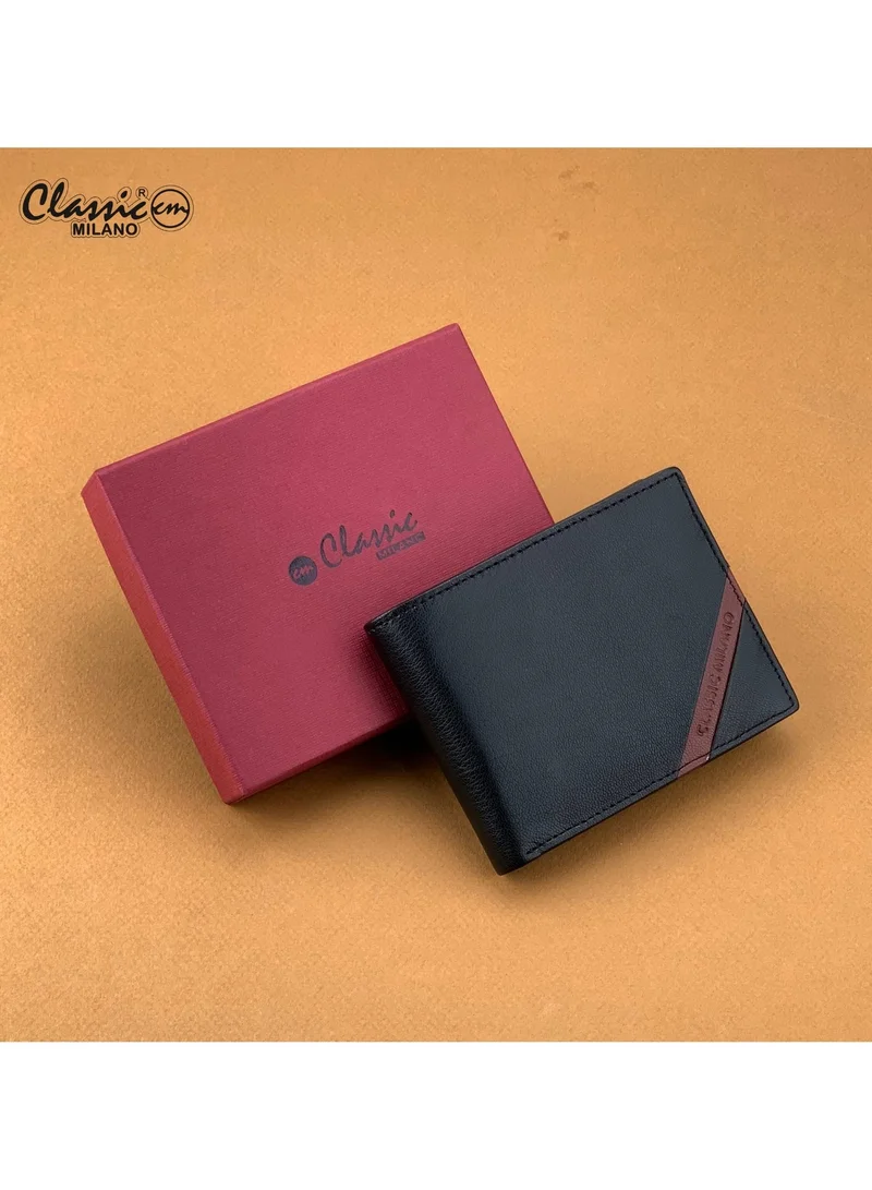 Classic Milano Black Maroon (CMGT-14) Classic Milano Men’s Wallet – Slim Bifold Leather Wallet for Men with RFID Blocking – Credit Card Holder & Card Wallet – Stylish Mens Purse – Gift for Husband, Father & Men for Men | Best Price UAE