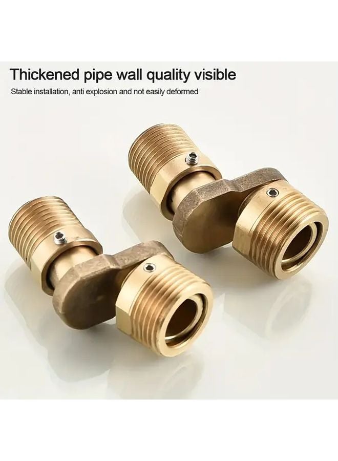 Brass Rotatable Adjustable Angle Shower Faucet Adapter Wall Mounted 2pcs - Image 3