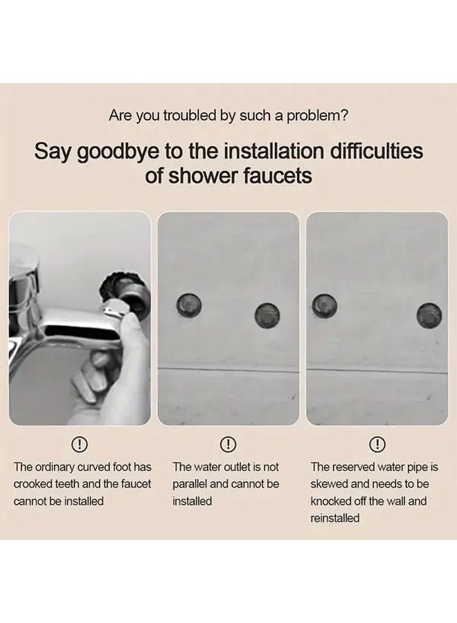 Brass Rotatable Adjustable Angle Shower Faucet Adapter Wall Mounted 2pcs - Image 5