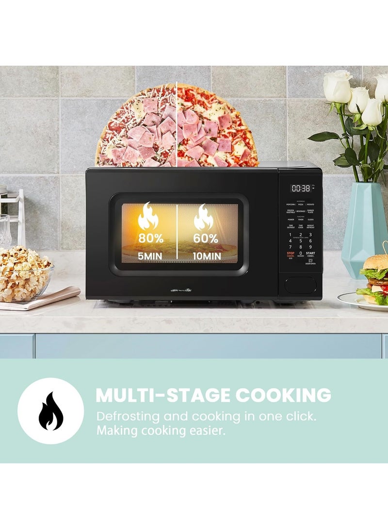 Countertop Microwave Oven 0.7 cu.ft Small Microwave with 11 power levels Turntable Reset Function Speedy Cooking Weight Time Defrost Memory function Children Lock  - Image 2