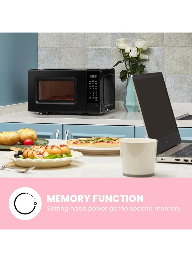 Countertop Microwave Oven 0.7 cu.ft Small Microwave with 11 power levels Turntable Reset Function Speedy Cooking Weight Time Defrost Memory function Children Lock  - Image 3