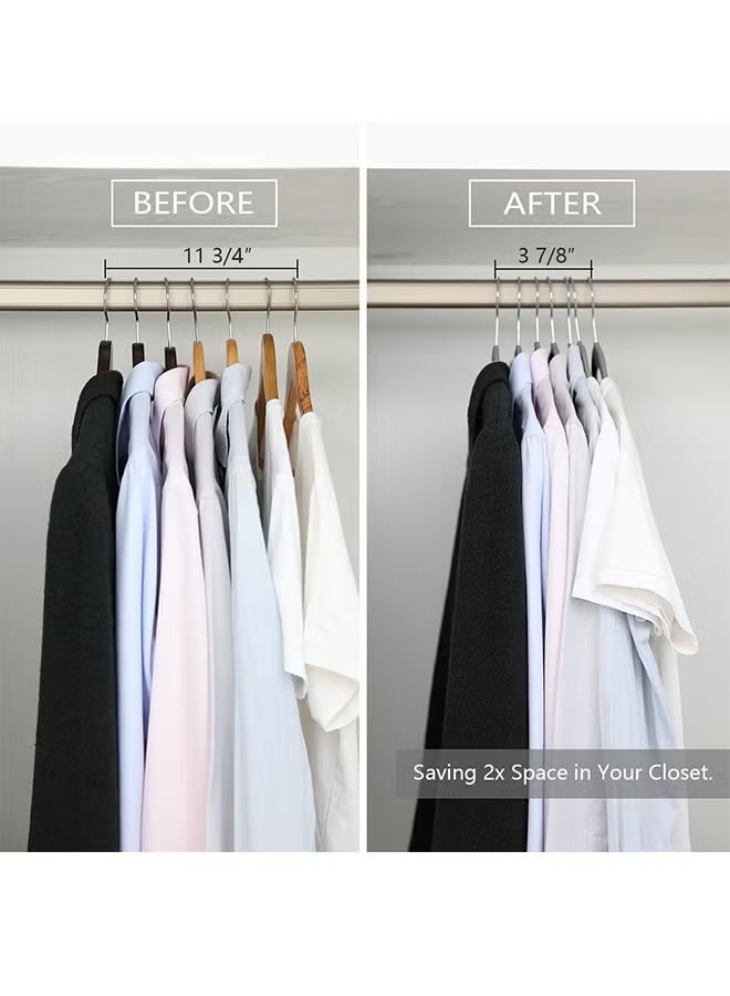 بلومنغ تايم 100 حزمة المخملية الشماعات ، عدم الانزلاق الثقيلة الملابس الشماعات مع 360 Swivel قطب هوك ، الفضاء إنقاذ خزانة منظم مثالية للسراويل ، الدعاوى السترات - Image 5