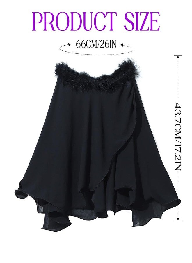 EVILD Women's Shawl Wraps Light Up Evening Dress Capelet Shrug Prom Chiffon Cape - Image 4