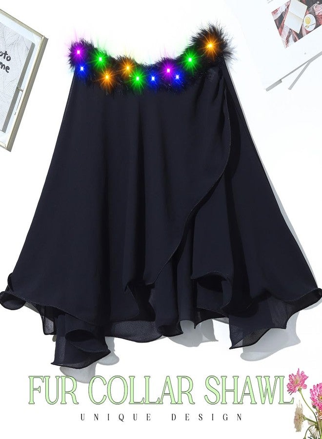 EVILD Women's Shawl Wraps Light Up Evening Dress Capelet Shrug Prom Chiffon Cape - Image 2