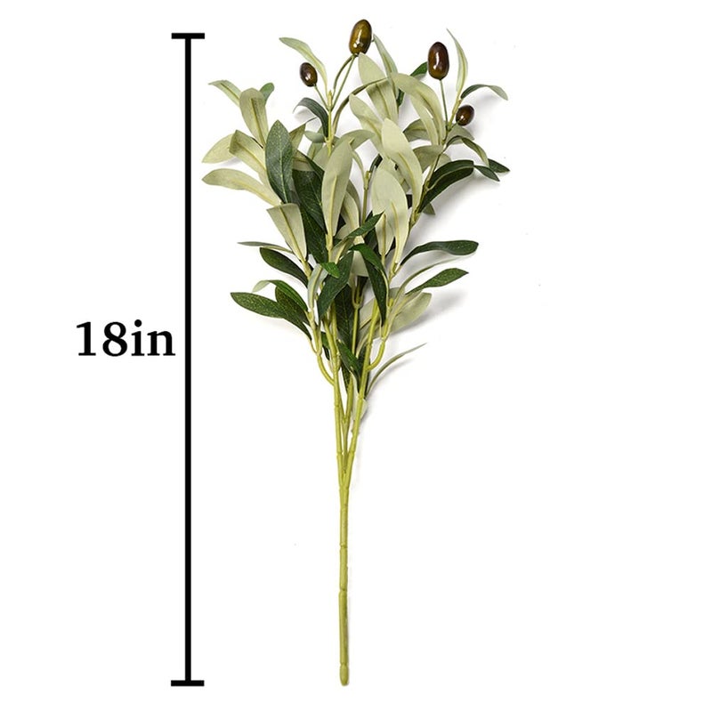 DVGUN 5 Pack Olive Branches Artificial Plants Greenery Stems Olive Leaves Fake Fruits Silk Plants - Image 3