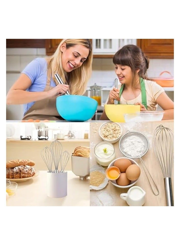 erorex 3-Piece Stainless Steel Whisk Set - 8", 10", 12" Balloon & Egg Whisks for Cooking, Baking, and More - Professional Kitchen Utensils for Whisking, Blending, and Beating  - Image 4