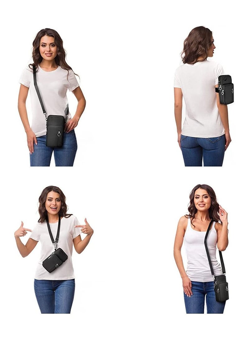 Crossbody Wallet Phone Bag for Women Nylon Small Crossbody Shoulder Bag Arm Bag  - Image 4