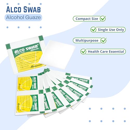 Romsons Alco Swab Alcohol Guaze Antiseptic Prep sterile for disinfect cuts and scrapes (100 Pieces) - Image 5