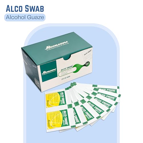 Romsons Alco Swab Alcohol Guaze Antiseptic Prep sterile for disinfect cuts and scrapes (100 Pieces) - Image 2