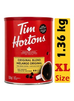 Tim Hortons Coffee, Original Blend,1.36kg Extra Large. Medium Roast. Fine Grind. 100% Arabica  - Image 1