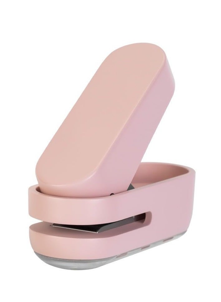 Mini Small Hole Puncher Pink Color, 10 Sheet Paper Hole Puncher Capacity Single Hole Puncher for Office Use Or Gift for Students (Pink)