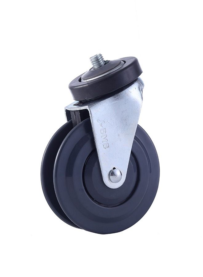 BMB tools Shopping Trolley Light Duty Caster - 5 Inch PU Swivel Wheel with M12 Threaded Stem, Ball Bearing, Non-Marking and Durable Design - Ideal for Shopping Carts, Display Stands, and Light Transport Use - Image 1