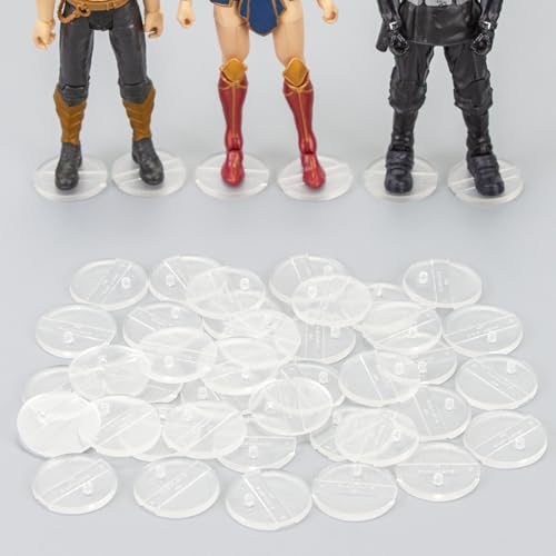 DisplayMore 32 Pieces 6 inch Action Figure StandSupport Display Stands With PegCompatible with 112 Scale Marvel Legends DC GI Joe MOTU Figure Toy 32PCSClearRound - Image 1
