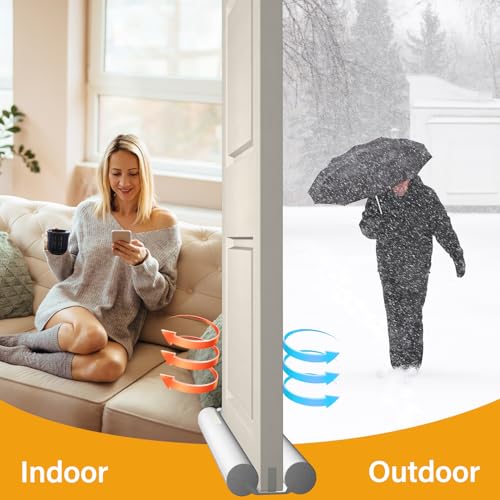 TONINT 2 Packs Door Draft Stopper,Under Door Sweep for Bottom of Door,Weather Stripping Door Seal,Noise Stopper,Garage Window Blocker Noise Cold Air Insulation,Draft Guard (Upgrade-Grey-2Pack, 36" L) - Image 3