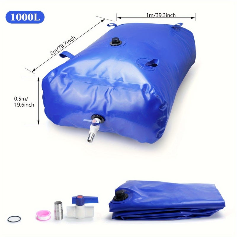 87 Gallon Foldable PVC Water Storage Tank With Ball Valve For Emergency Gardening - Image 1