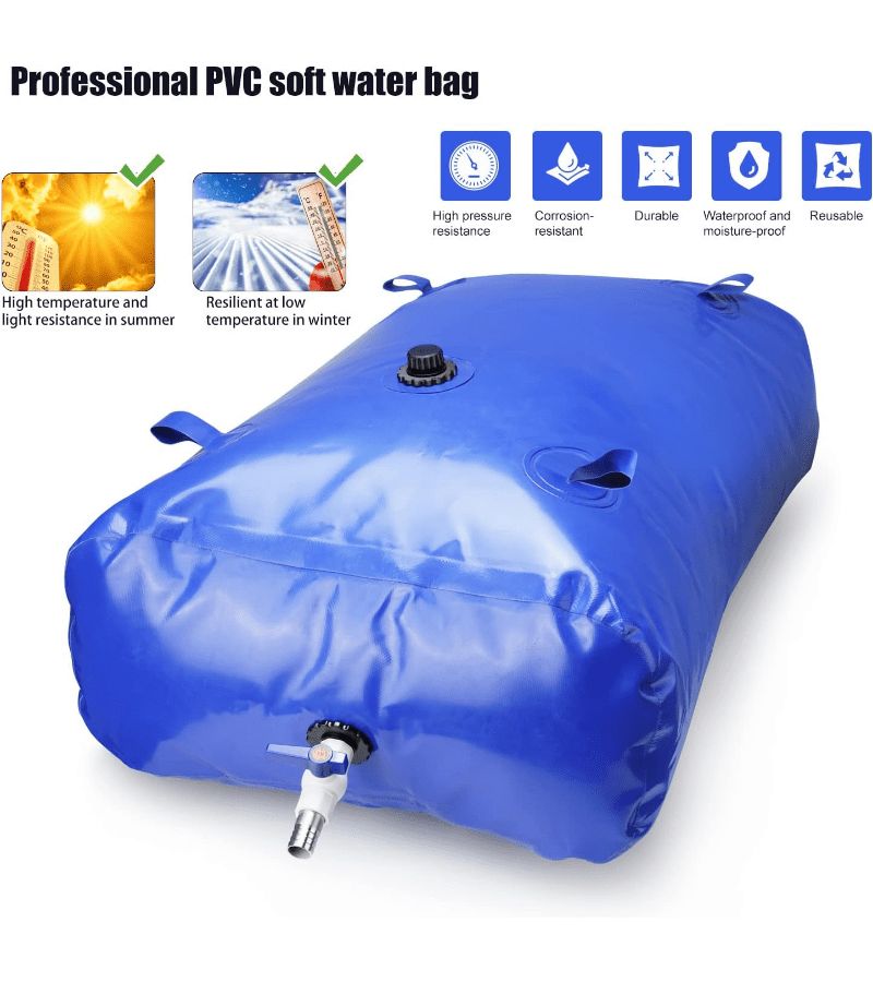 87 Gallon Foldable PVC Water Storage Tank With Ball Valve For Emergency Gardening - Image 3
