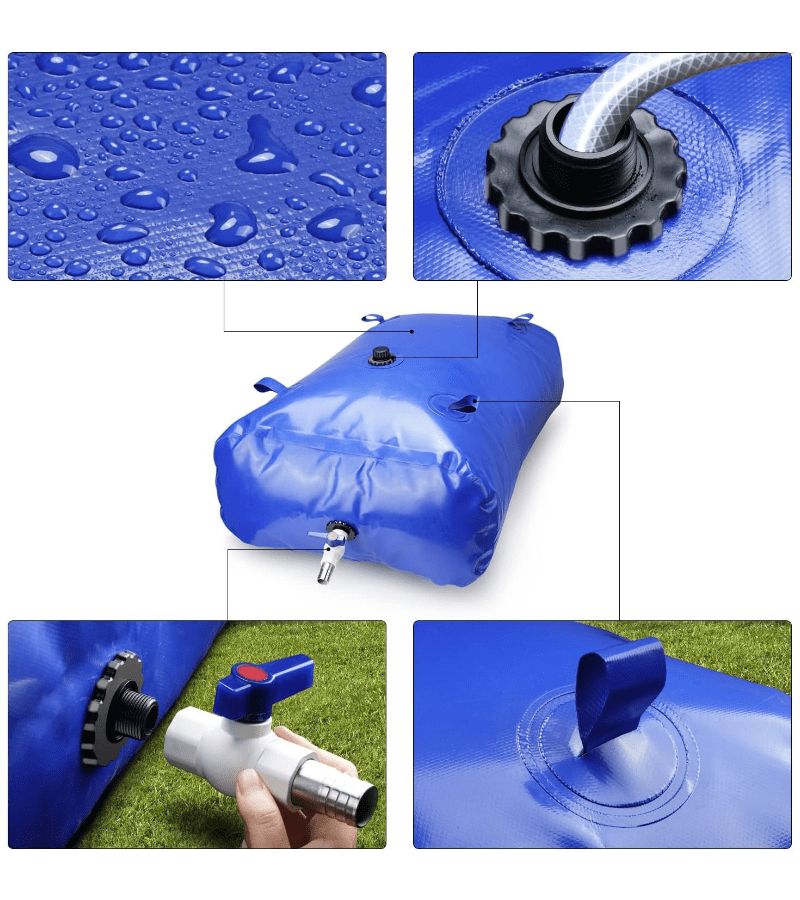 87 Gallon Foldable PVC Water Storage Tank With Ball Valve For Emergency Gardening - Image 2