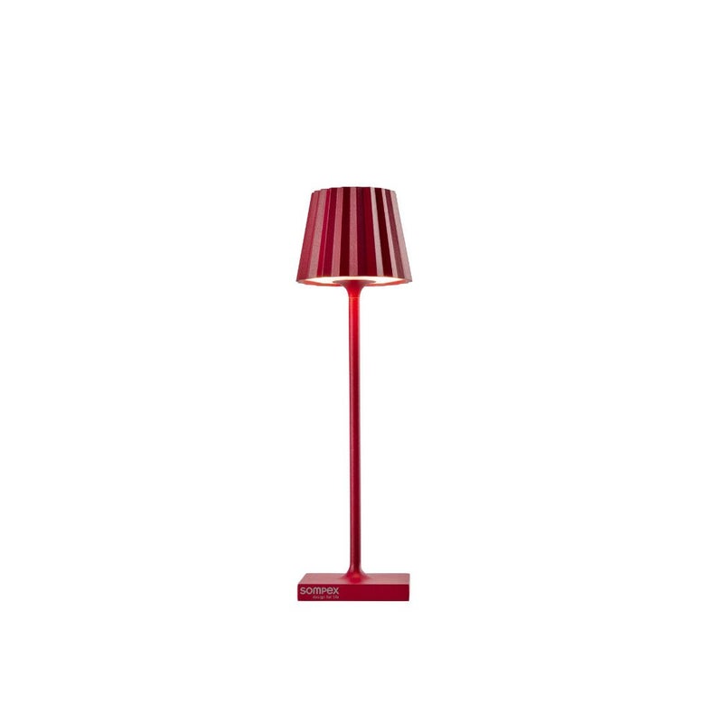 Sompex Troll Nano Table Lamp (Matte finish) | Indoor & Outdoor | 2 light colours | Stepless touch dimmer | 1.6W LED Battery Operated | Aluminium | 54 (splash and dust proof) 10 x 21 cm - Red - Image 1